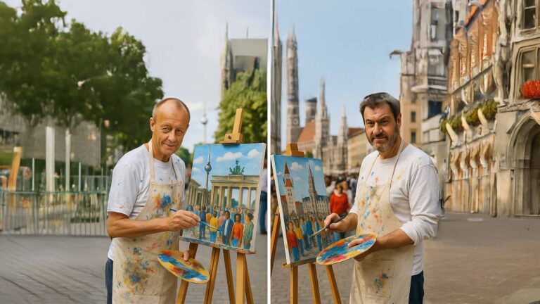 Wenn Merz und Söder den blauen Pinsel schwingen